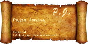 Pajzs Janina névjegykártya